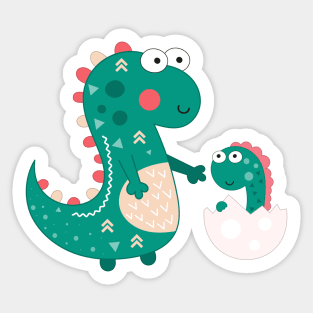 Dinosaur and baby Sticker